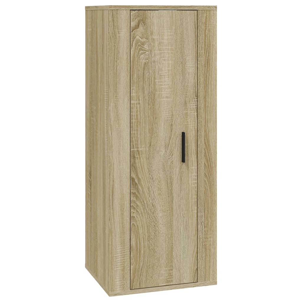 Ensemble meuble TV 2 pièces en bois fini, couleur chêne marron