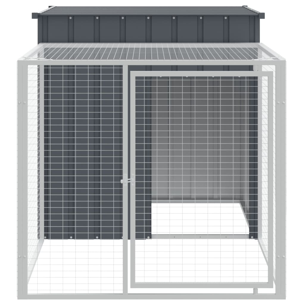 Kippenhok met ren 110x405x110 cm gegalvaniseerd staal