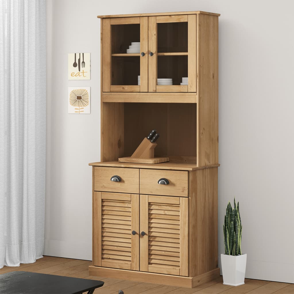 Armoire haute VIGO 78x40x175 cm en bois de pin massif