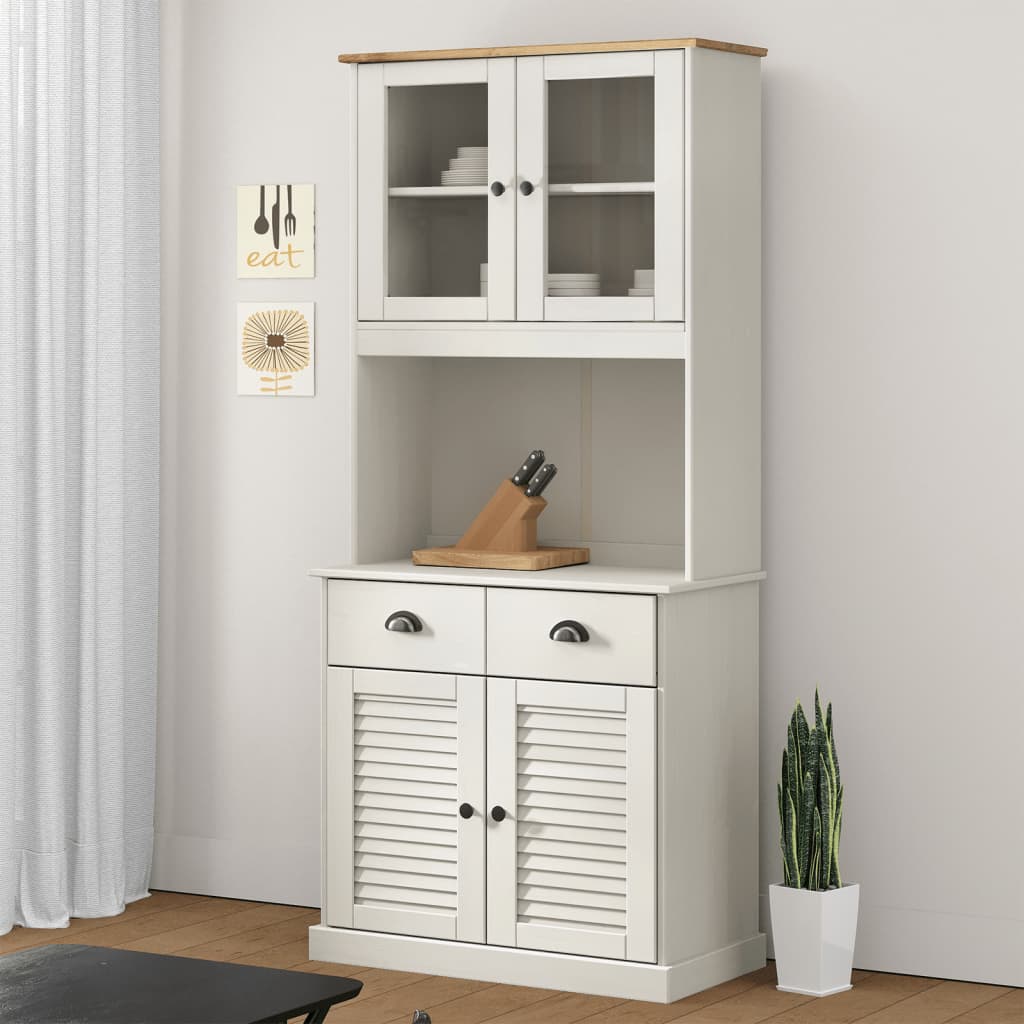 Armoire haute VIGO 78x40x175 cm en bois de pin massif