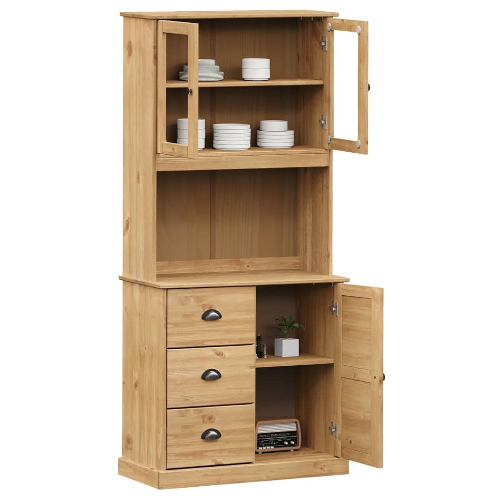 Armoire haute VIGO 78x40x175 cm en bois de pin massif