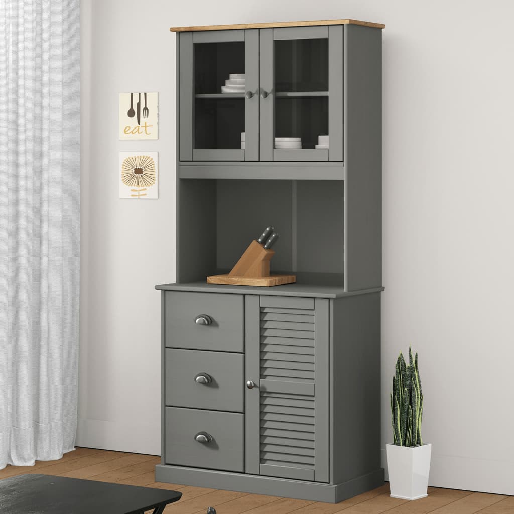 Armoire haute VIGO 78x40x175 cm en bois de pin massif