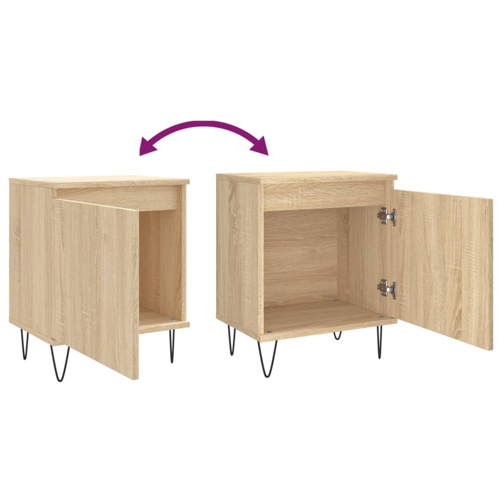 Tables de chevet 2 pcs 40x30x50 cm bois fini