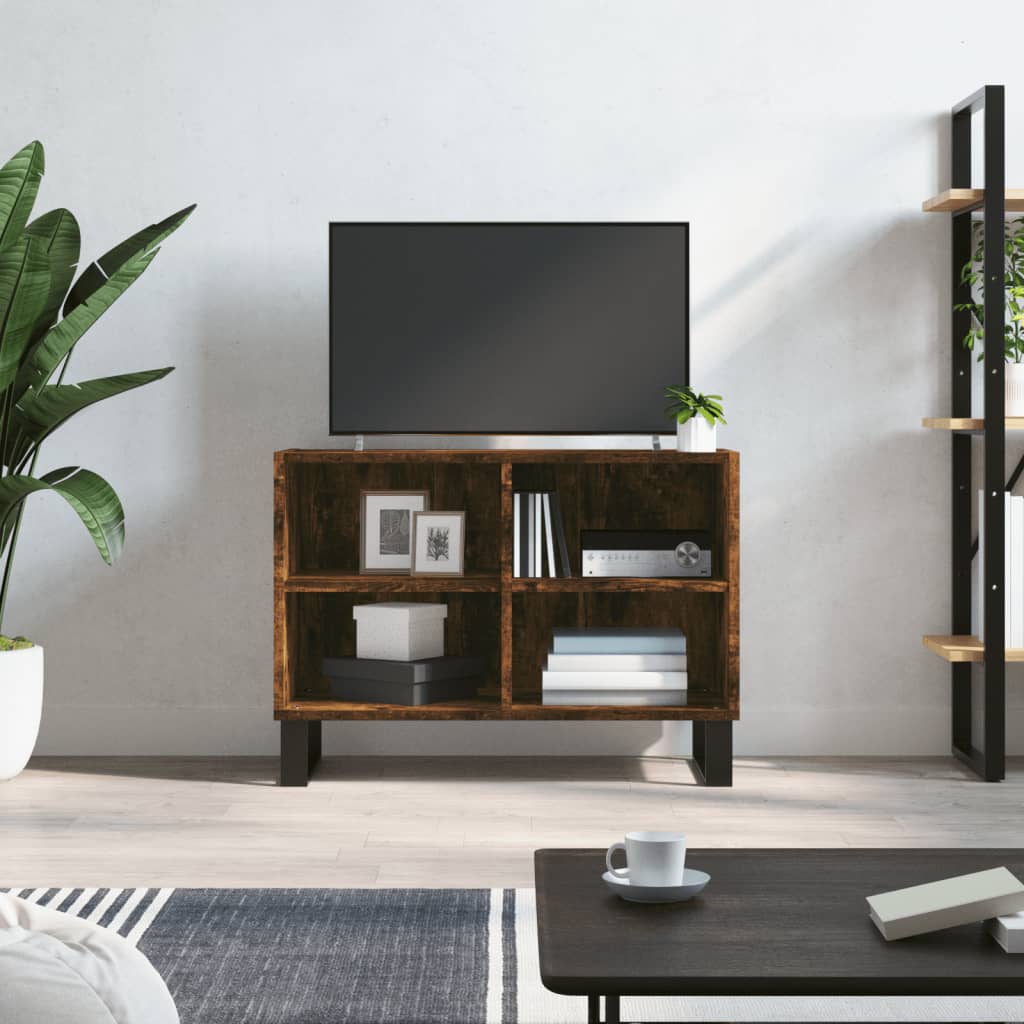 Tv-meubel 69,5x30x50 cm bewerkt hout eikenkleurig