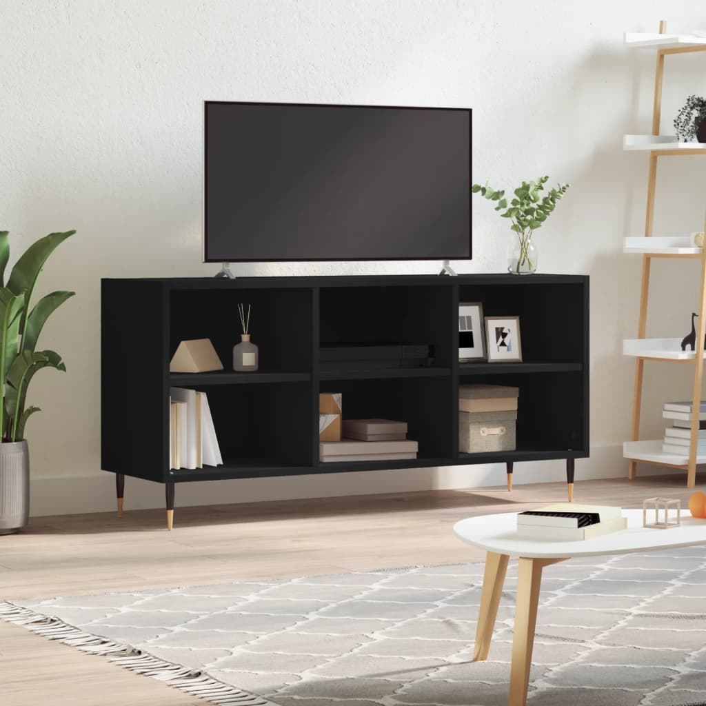 Meuble TV 103,5x30x50 cm en bois travaillé