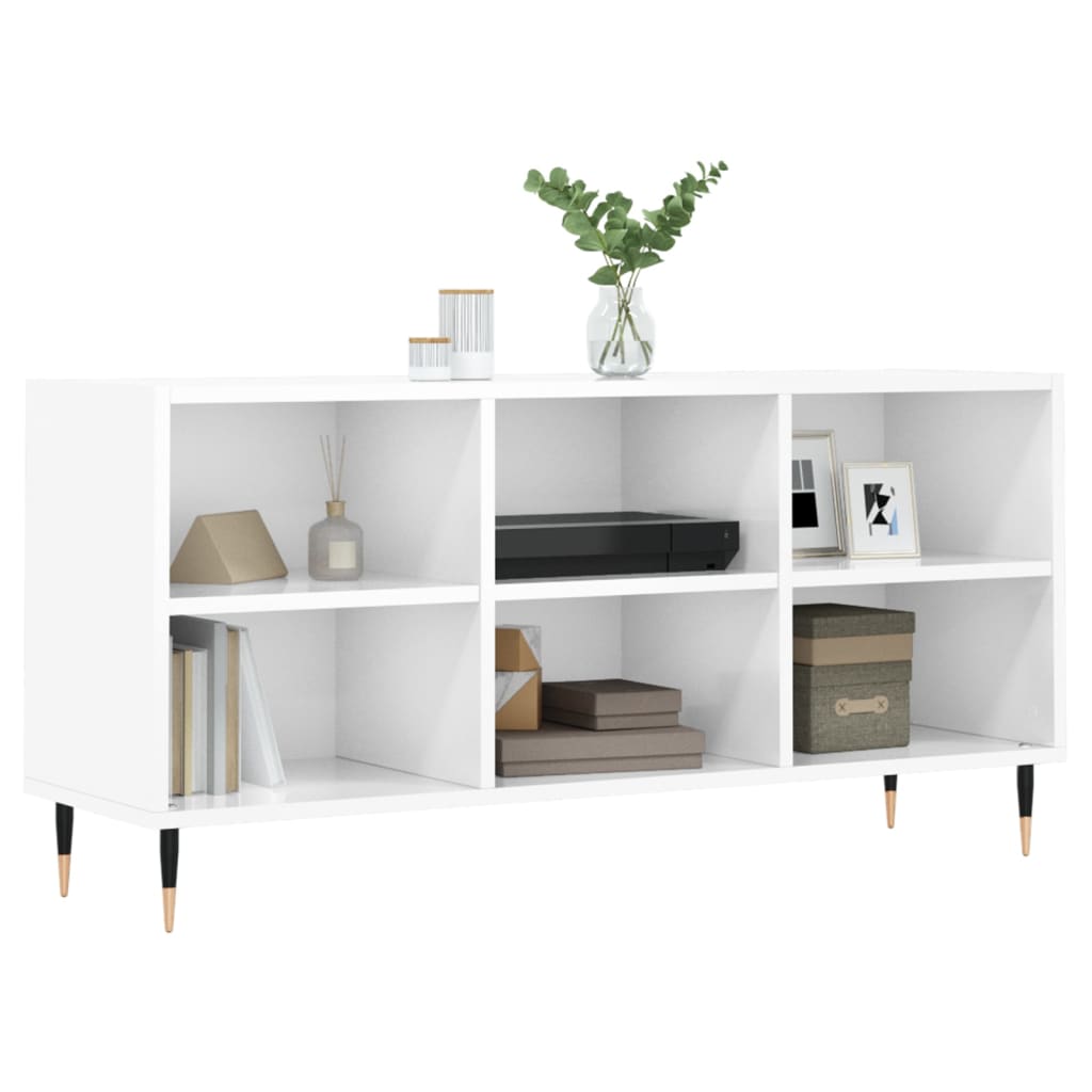 Meuble TV 103,5x30x50 cm en bois travaillé