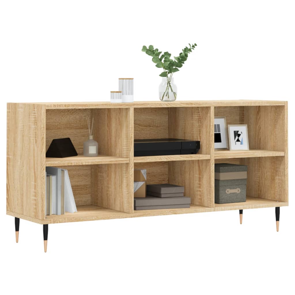 Meuble TV 103,5x30x50 cm en bois travaillé