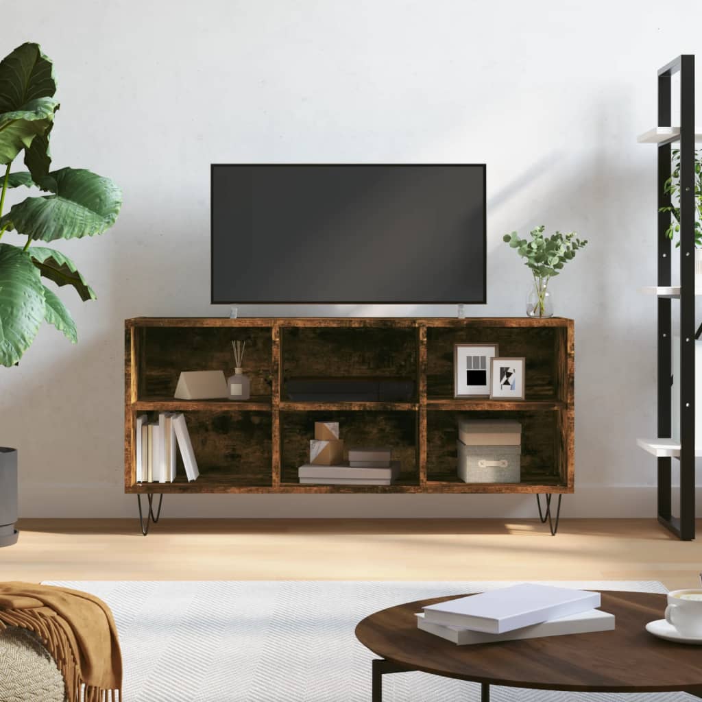 Tv-meubel 103,5x30x50 cm bewerkt hout bruin eikenkleur