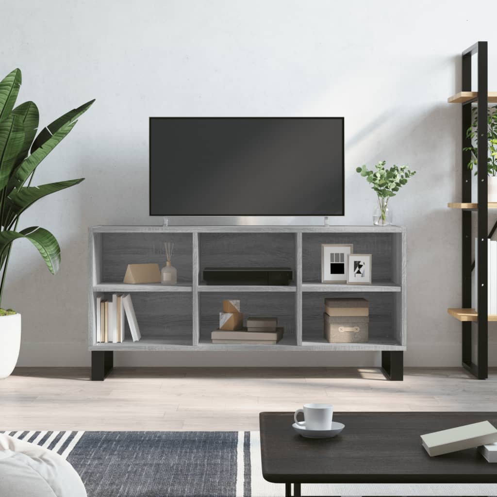 Tv-meubel 103,5x30x50 cm bewerkt hout eikenkleurig