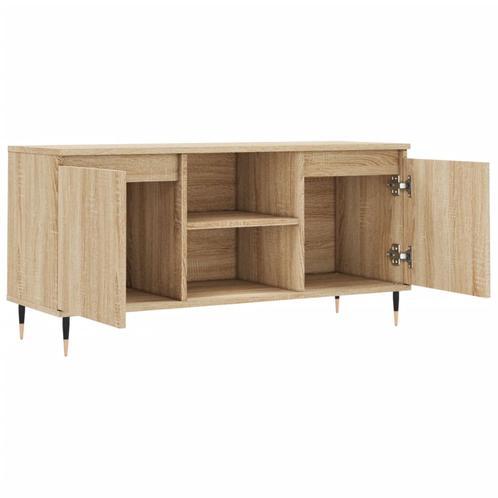 Tv-meubel 104x35x50 cm bewerkt hout bruin eikenkleur