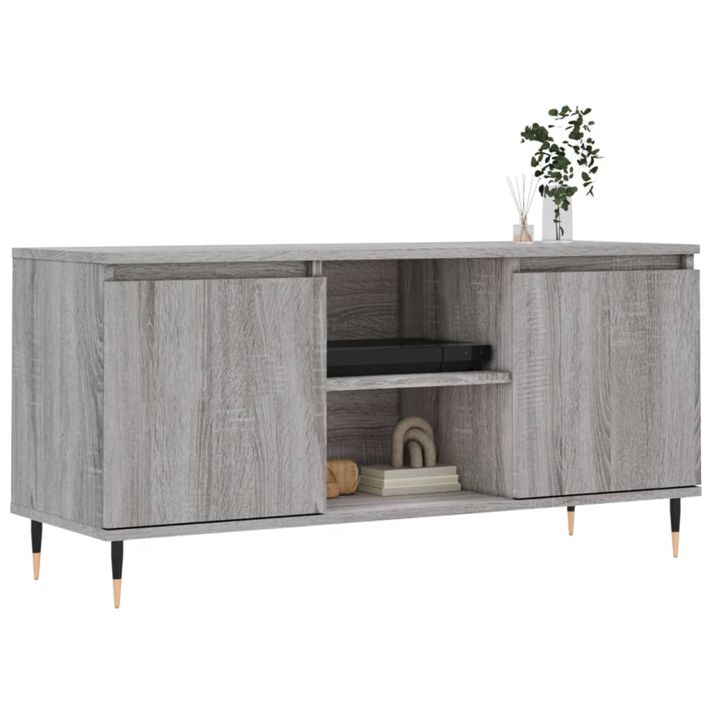 Tv-meubel 104x35x50 cm bewerkt hout bruin eikenkleur