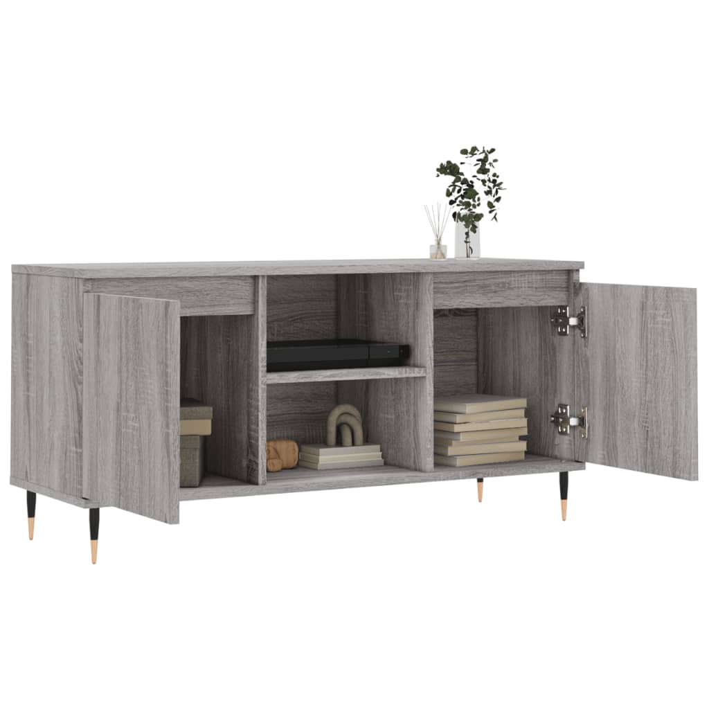 Tv-meubel 104x35x50 cm bewerkt hout bruin eikenkleur