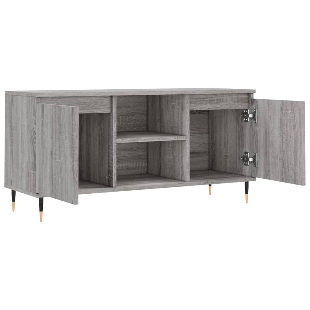 Tv-meubel 104x35x50 cm bewerkt hout bruin eikenkleur