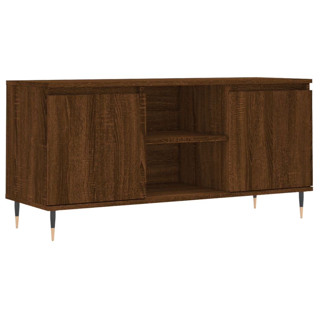 Tv-meubel 104x35x50 cm bewerkt hout bruin eikenkleur