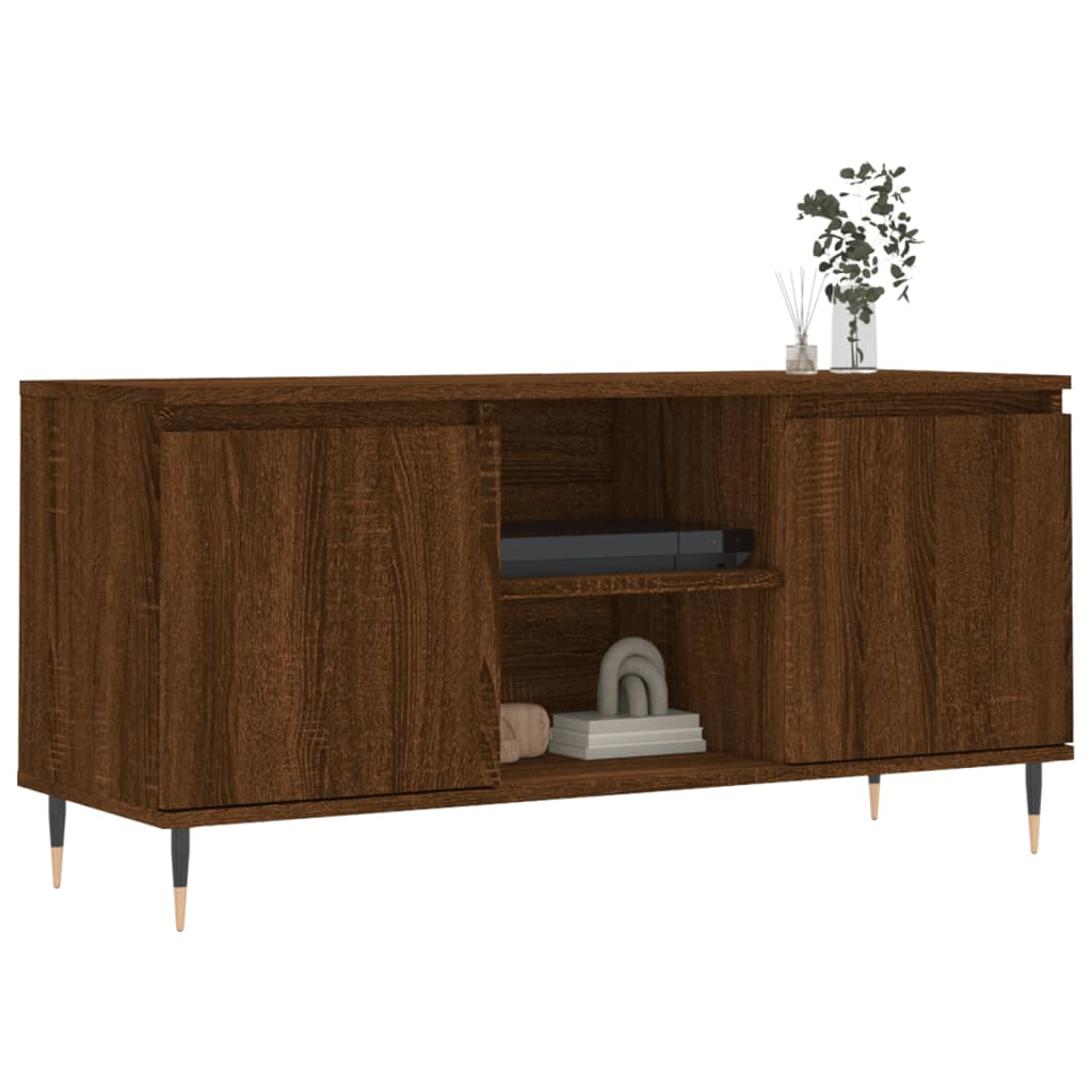 Tv-meubel 104x35x50 cm bewerkt hout bruin eikenkleur