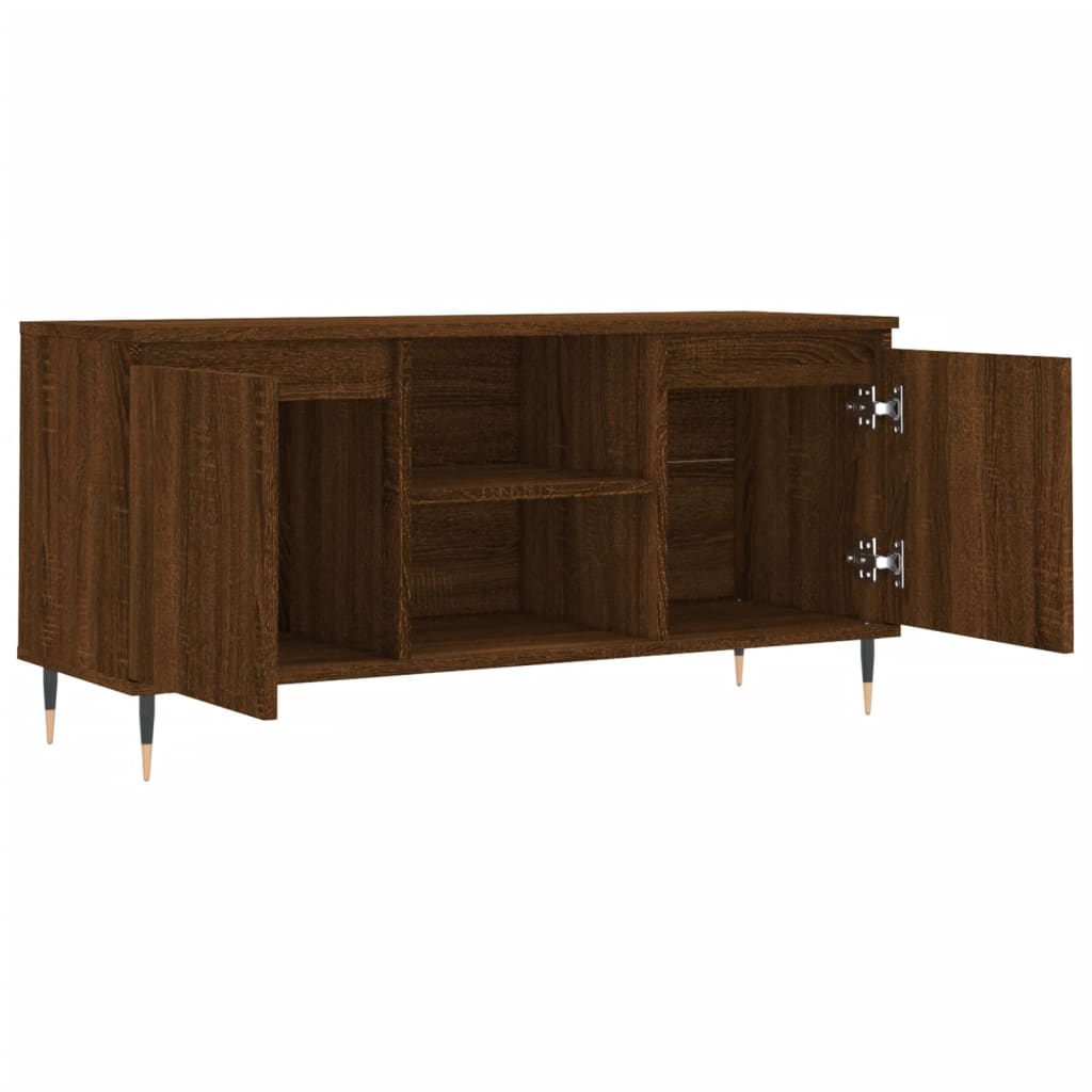 Tv-meubel 104x35x50 cm bewerkt hout bruin eikenkleur