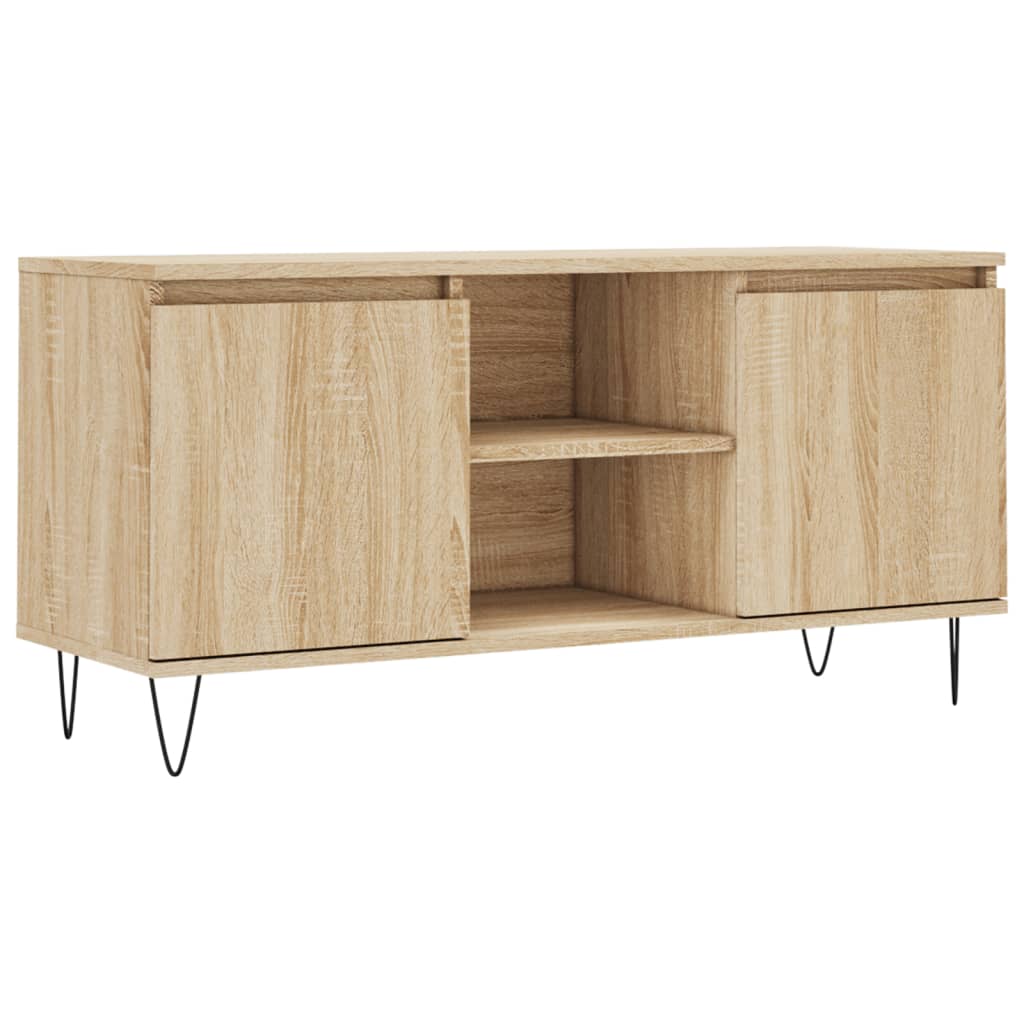 Tv-meubel 104x35x50 cm bewerkt hout eikenkleurig