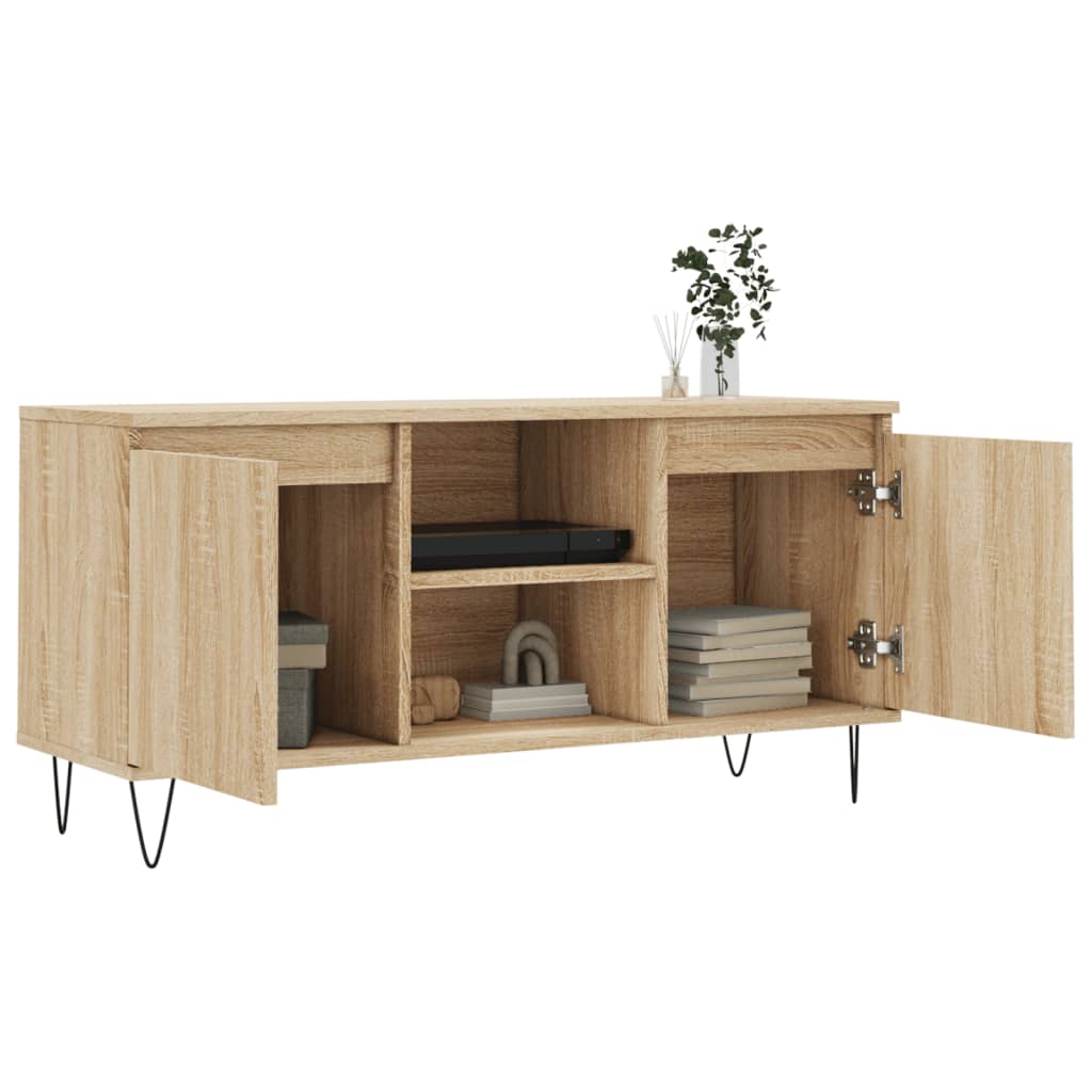 Tv-meubel 104x35x50 cm bewerkt hout eikenkleurig