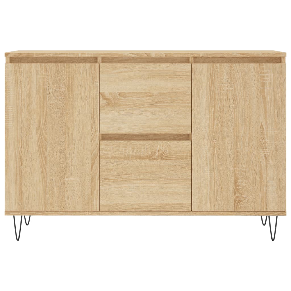 Dressoir 104x35x70 cm bewerkt hout eikenkleurig