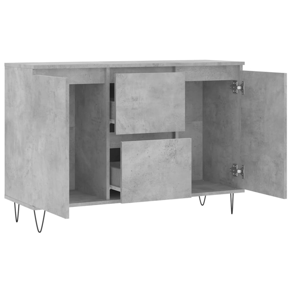 Buffet 104x35x70 cm en dérivé du bois couleur chêne