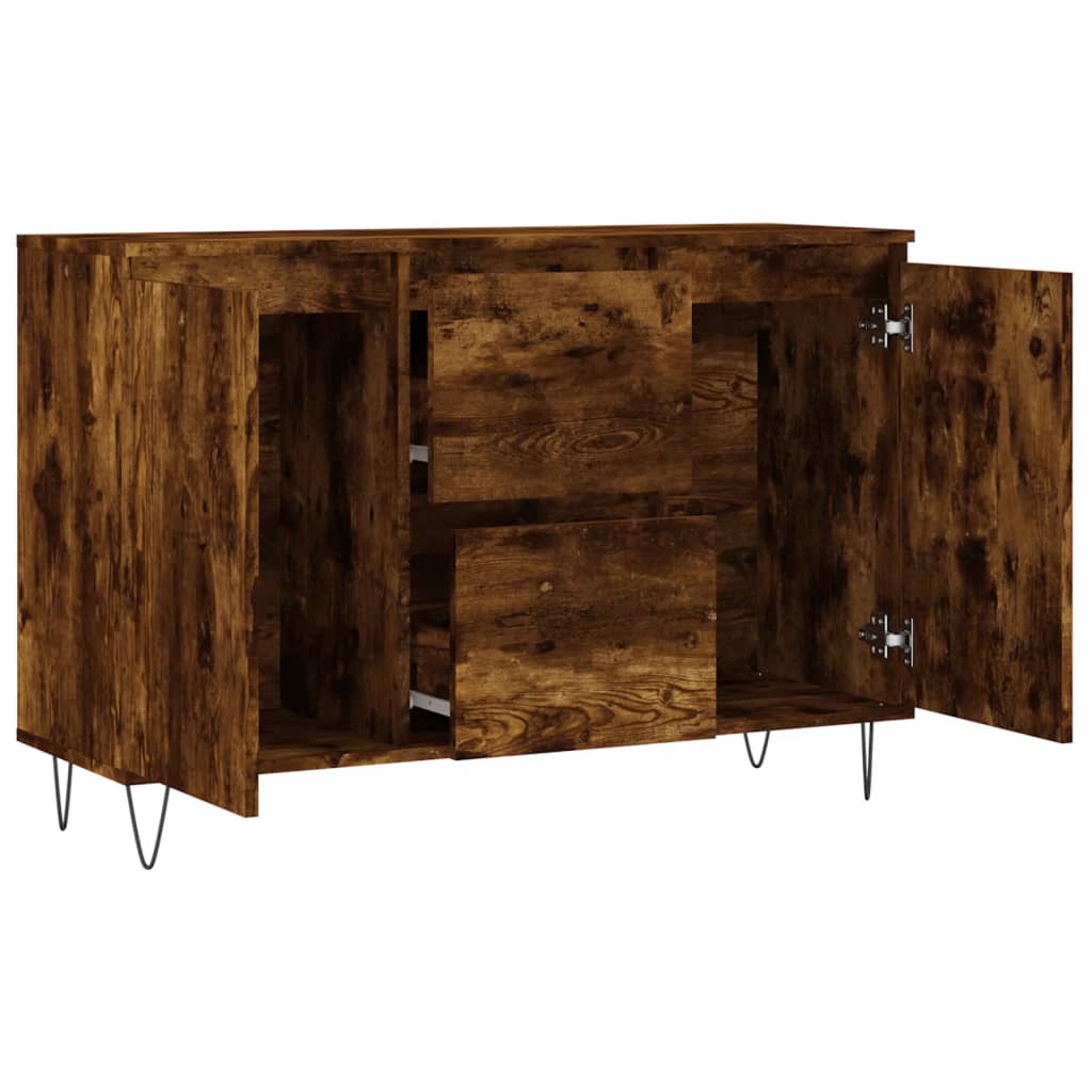 Buffet 104x35x70 cm en dérivé du bois couleur chêne