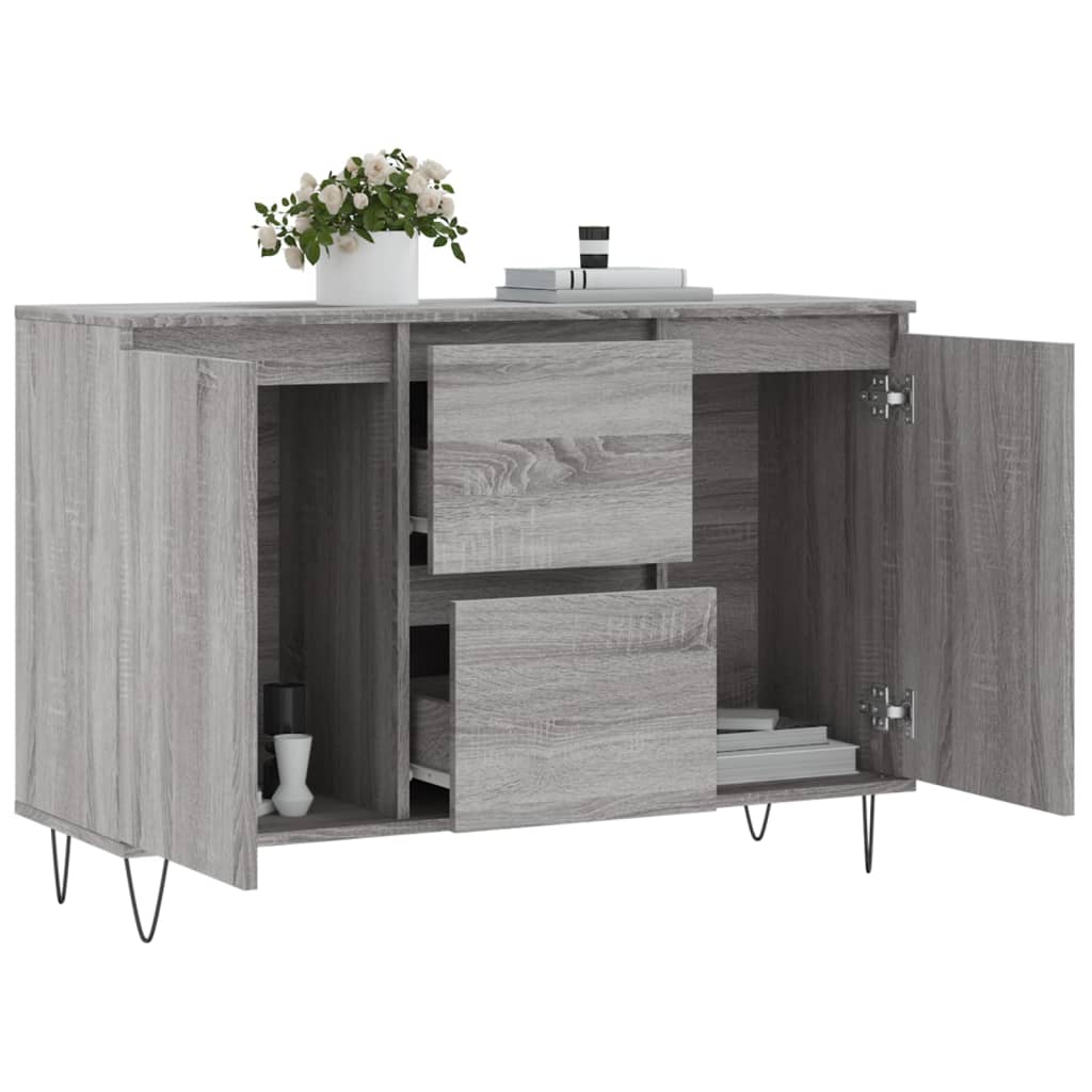 Buffet 104x35x70 cm en dérivé du bois couleur chêne