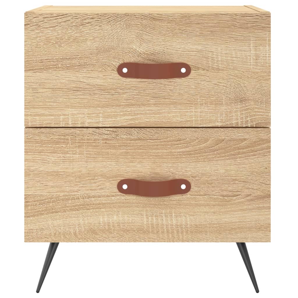 Nachtkastjes 2 st 40x35x47,5 cm bewerkt hout bruin eikenkleur