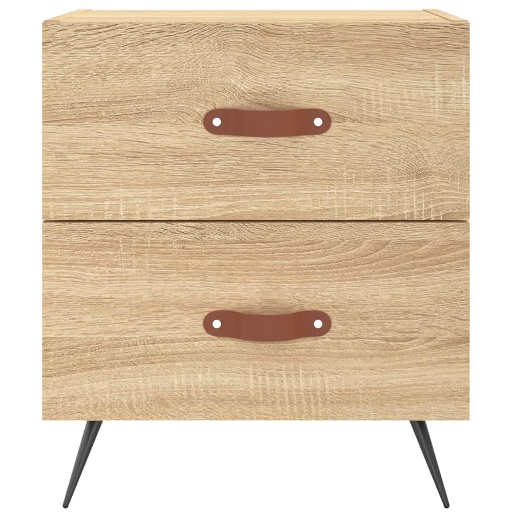 Nachtkastjes 2 st 40x35x47,5 cm bewerkt hout bruin eikenkleur