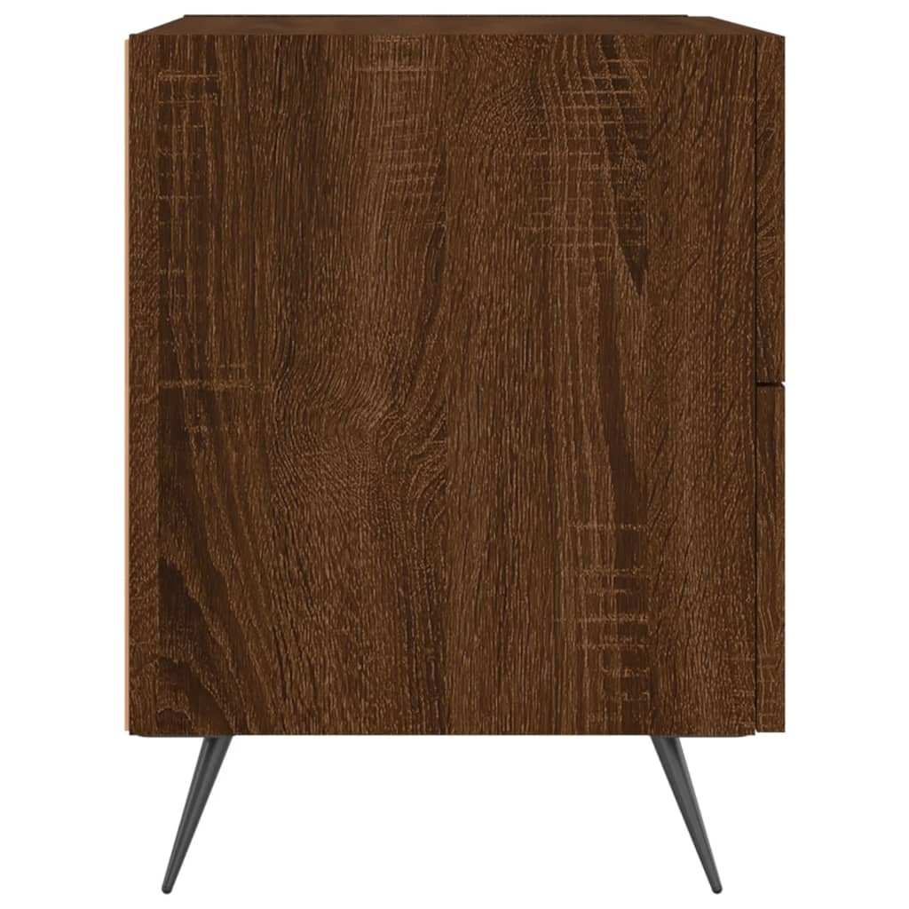 Nachtkastjes 2 st 40x35x47,5 cm bewerkt hout bruin eikenkleur