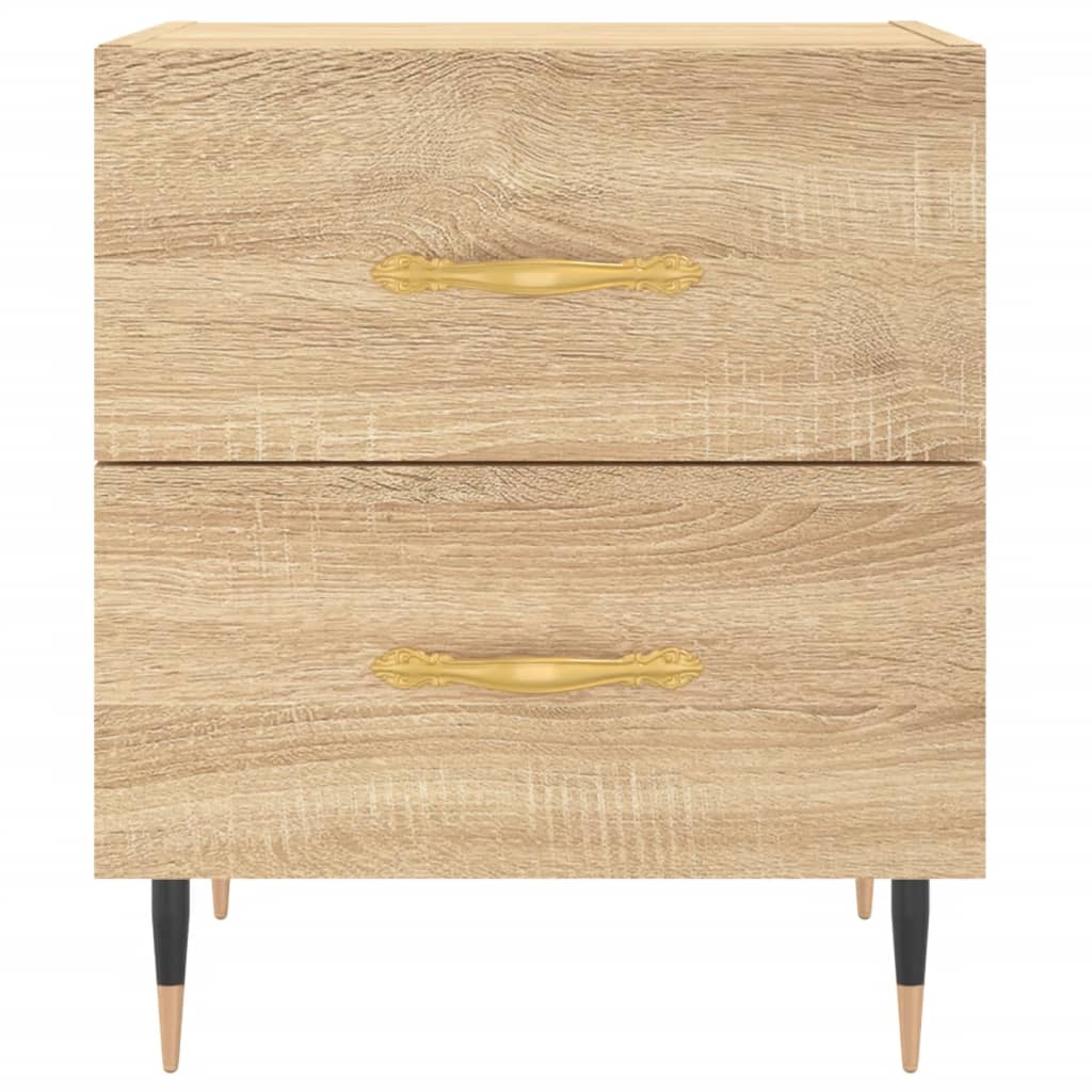 Table de chevet 40x35x47,5 cm bois fini, couleur chêne