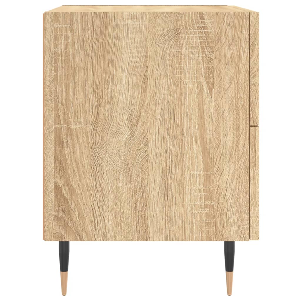 Table de chevet 40x35x47,5 cm bois fini, couleur chêne