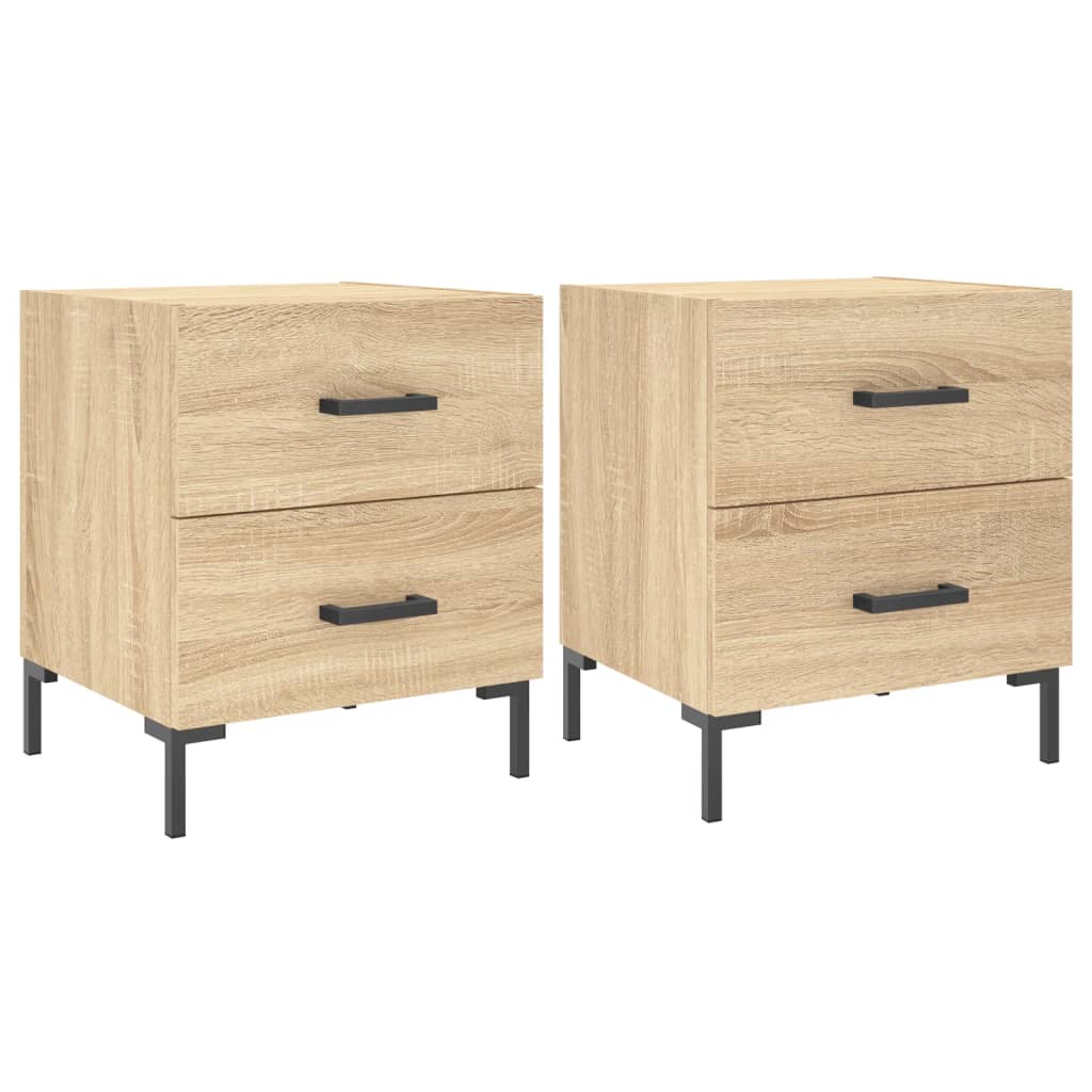 Tables de chevet 2 pcs 40x35x47,5 cm bois fini