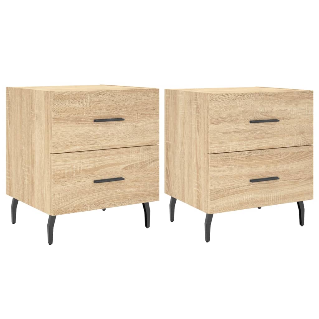 Tables de chevet 2 pcs 40x35x47,5 cm bois fini