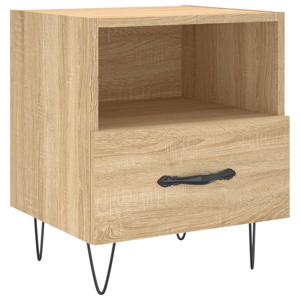 Nachtkastjes 2 st 40x35x47,5 cm bewerkt hout bruin eikenkleur