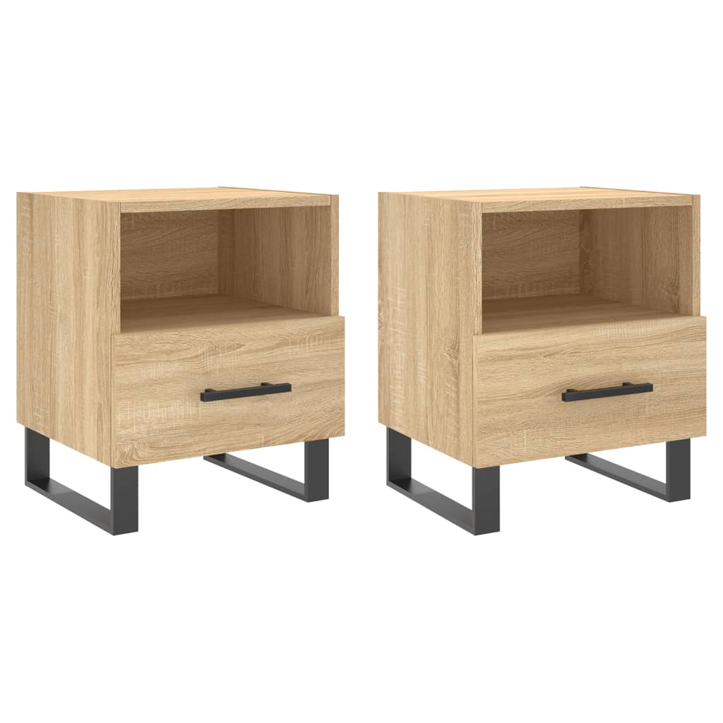 Tables de chevet 2 pcs 40x35x47,5 cm bois fini