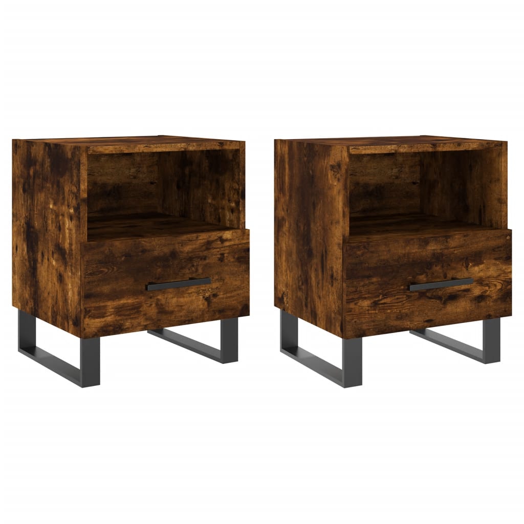 Tables de chevet 2 pcs 40x35x47,5 cm bois fini