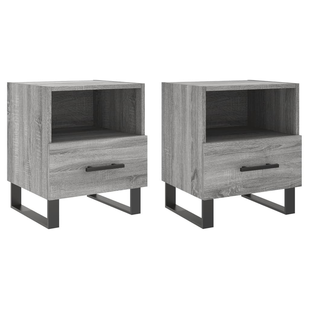 Tables de chevet 2 pcs 40x35x47,5 cm bois fini