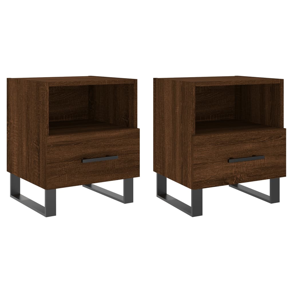 Tables de chevet 2 pcs 40x35x47,5 cm bois fini