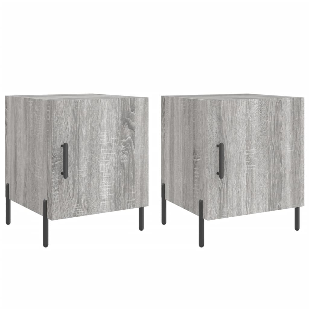 Tables de chevet 2 pcs 40x40x50 cm bois fini