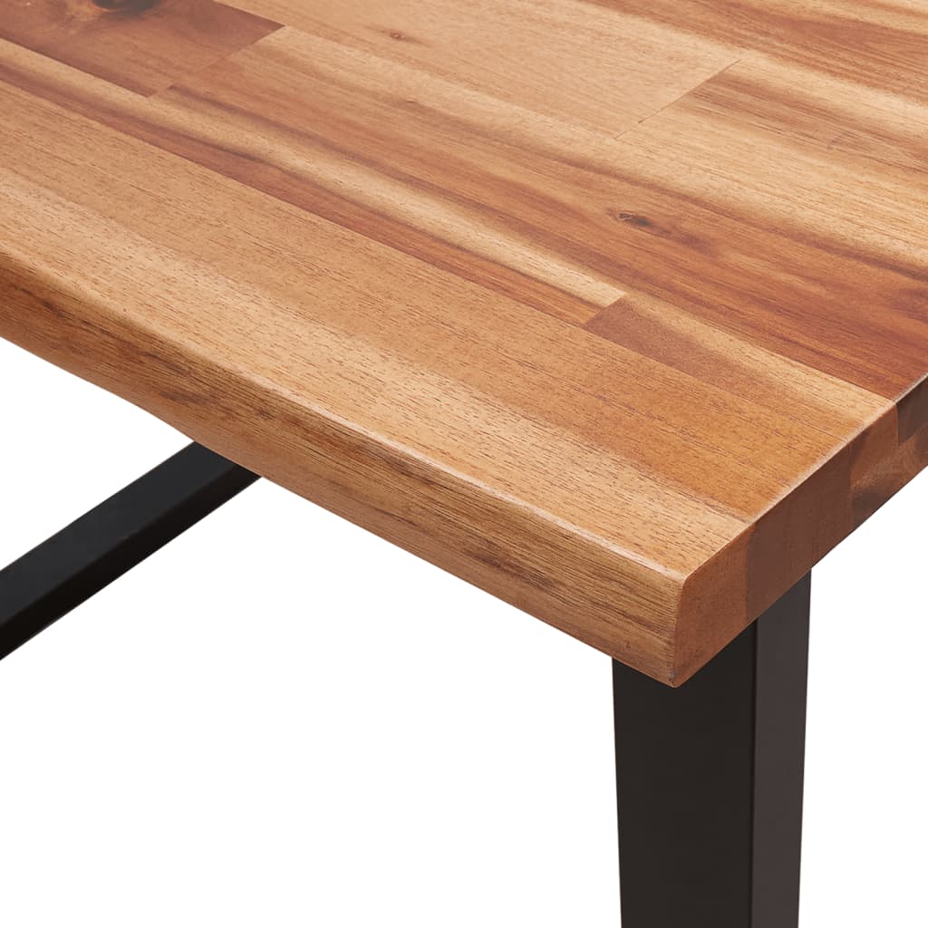 Table à manger avec bord naturel 180x90x75 cm bois d'acacia massif