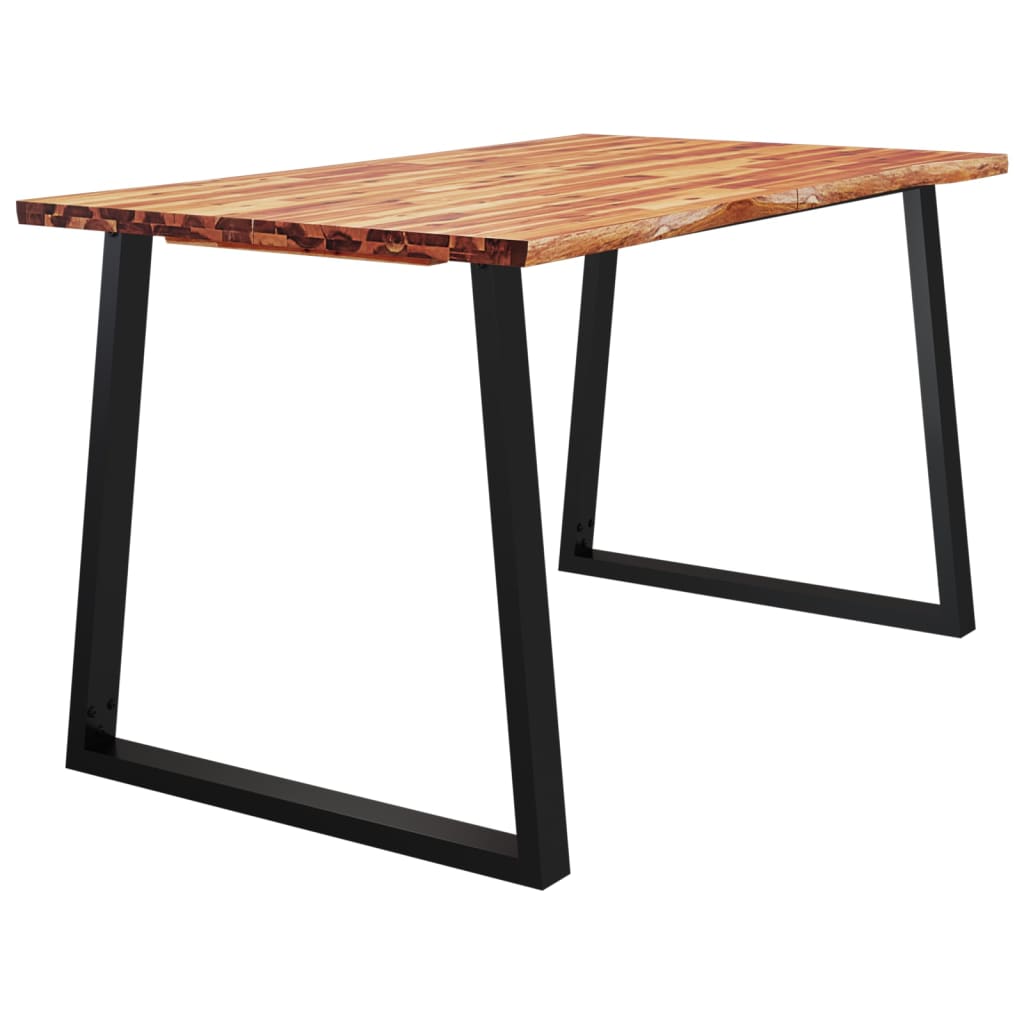 Table à manger avec bord naturel 180x90x75 cm bois d'acacia massif