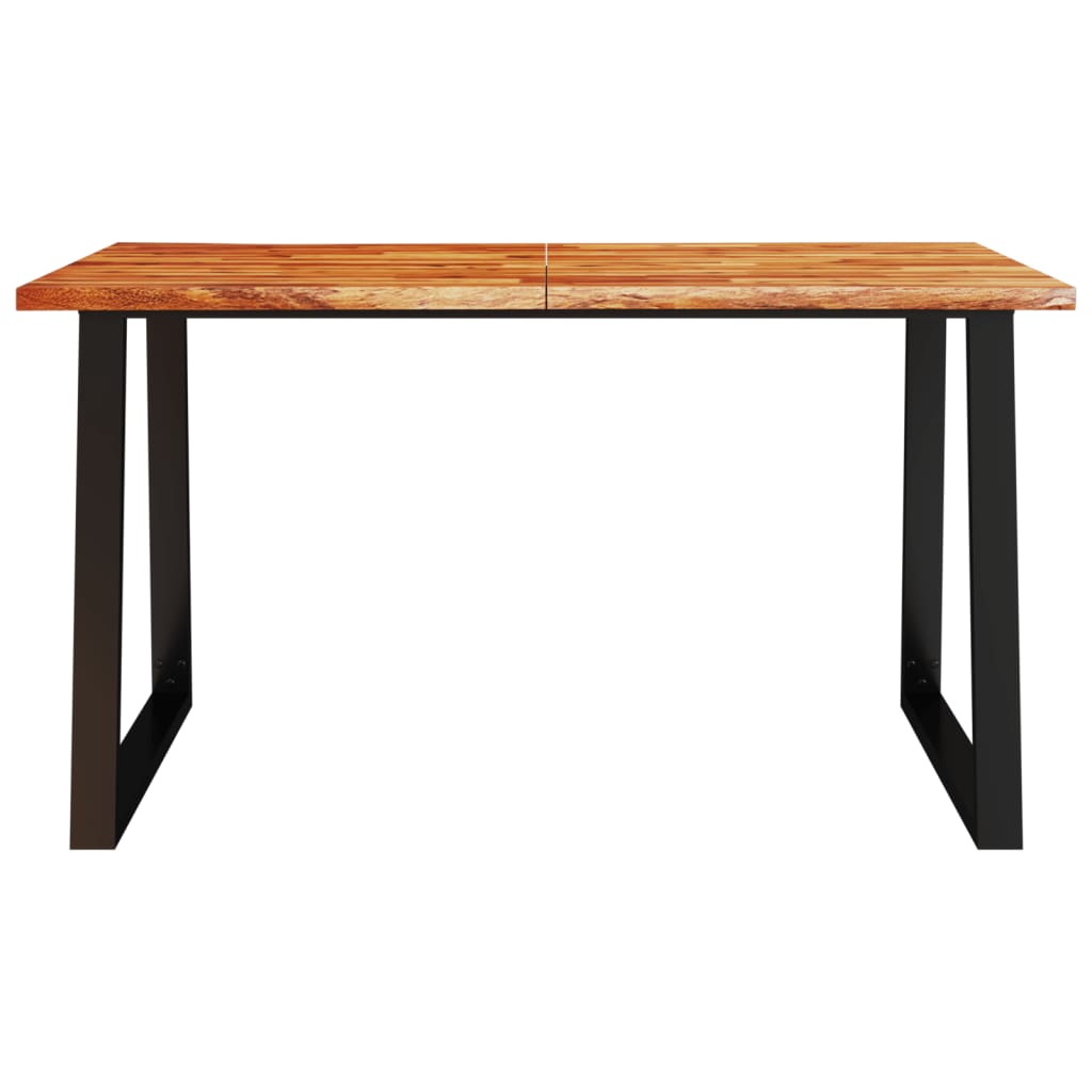 Table à manger avec bord naturel 180x90x75 cm bois d'acacia massif