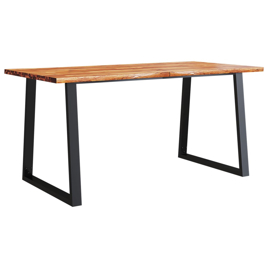 Table à manger avec bord naturel 180x90x75 cm bois d'acacia massif