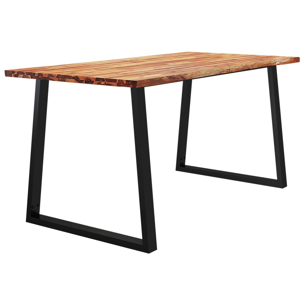 Table à manger avec bord naturel 180x90x75 cm bois d'acacia massif