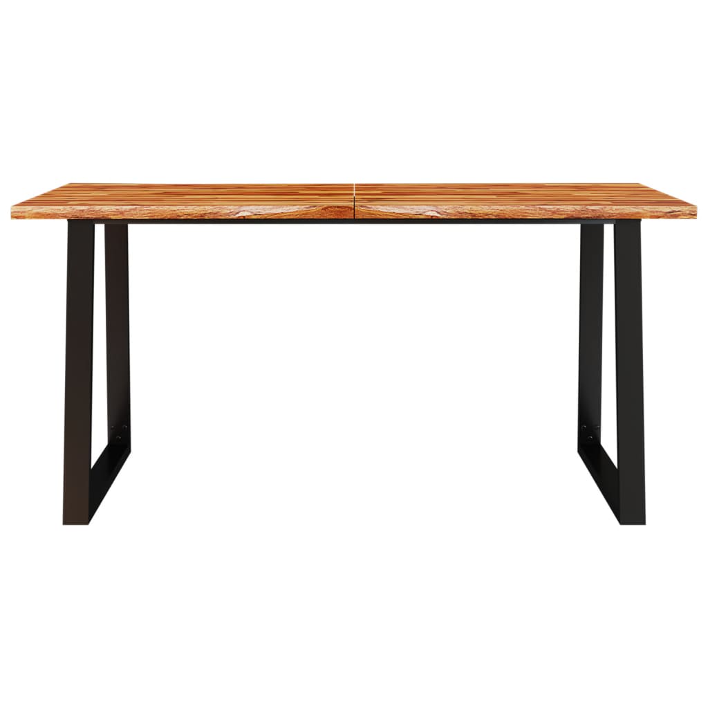 Table à manger avec bord naturel 180x90x75 cm bois d'acacia massif