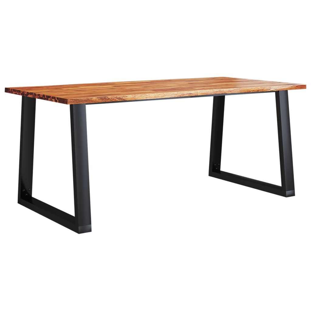 Table à manger avec bord naturel 180x90x75 cm bois d'acacia massif