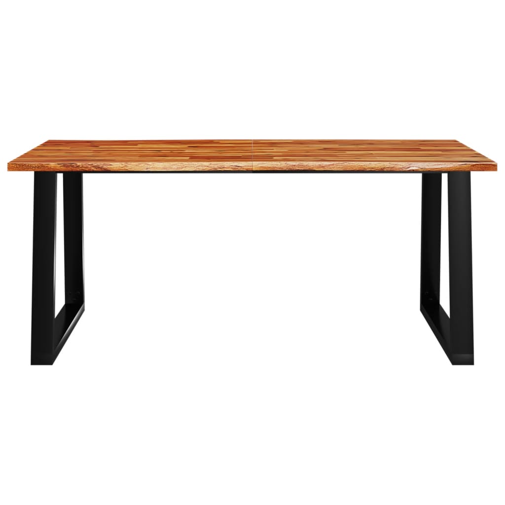 Table à manger avec bord naturel 180x90x75 cm bois d'acacia massif