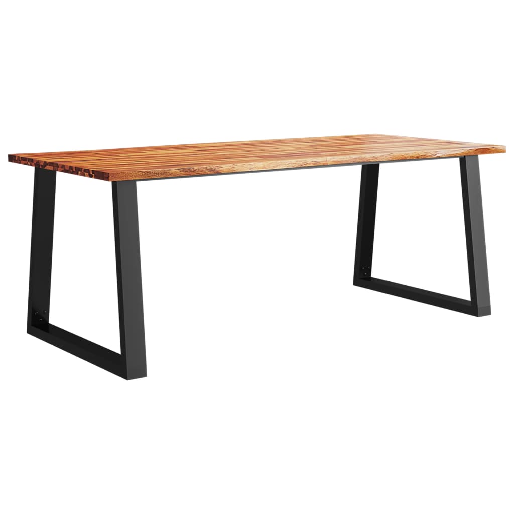 Table à manger avec bord naturel 180x90x75 cm bois d'acacia massif