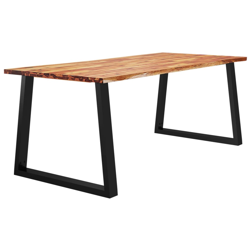 Table à manger avec bord naturel 180x90x75 cm bois d'acacia massif