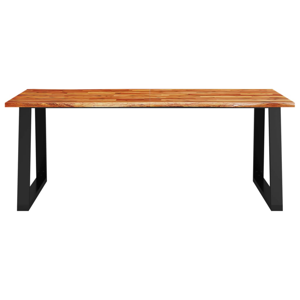 Table à manger avec bord naturel 180x90x75 cm bois d'acacia massif